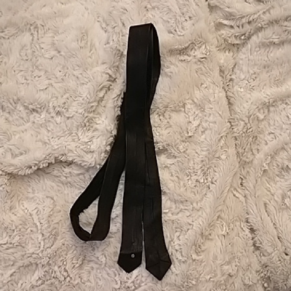 Elegant Vintage Black Leather Necktie